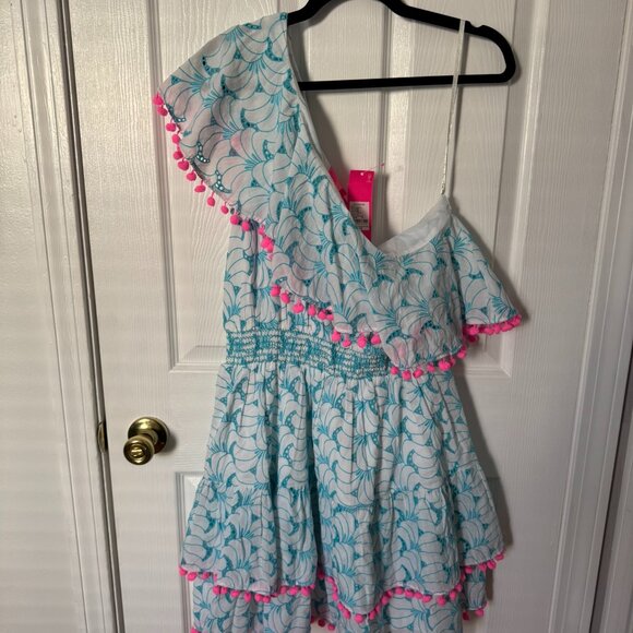 Lilly Pulitzer Addilyn Dress in ‘Bermuda Blue Tropical Swirl Eyelet’ (XL, NWT) - Picture 1 of 2